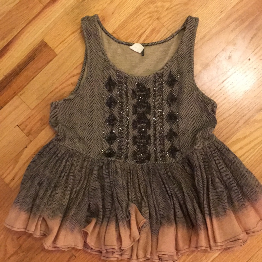 Beaded Peplum Top